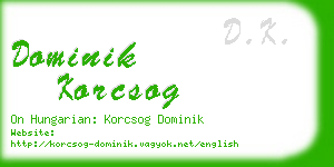 dominik korcsog business card